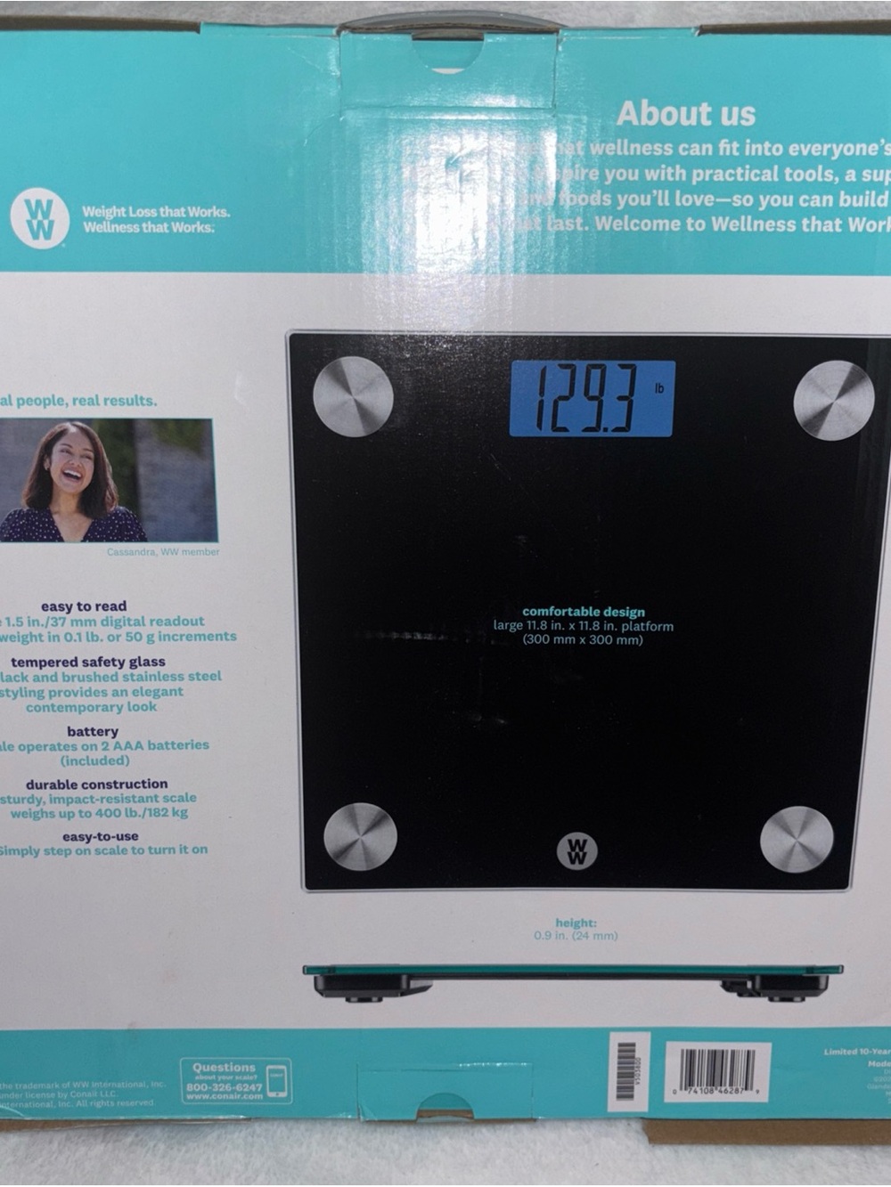 Digital Glass Bathroom Scale in Black